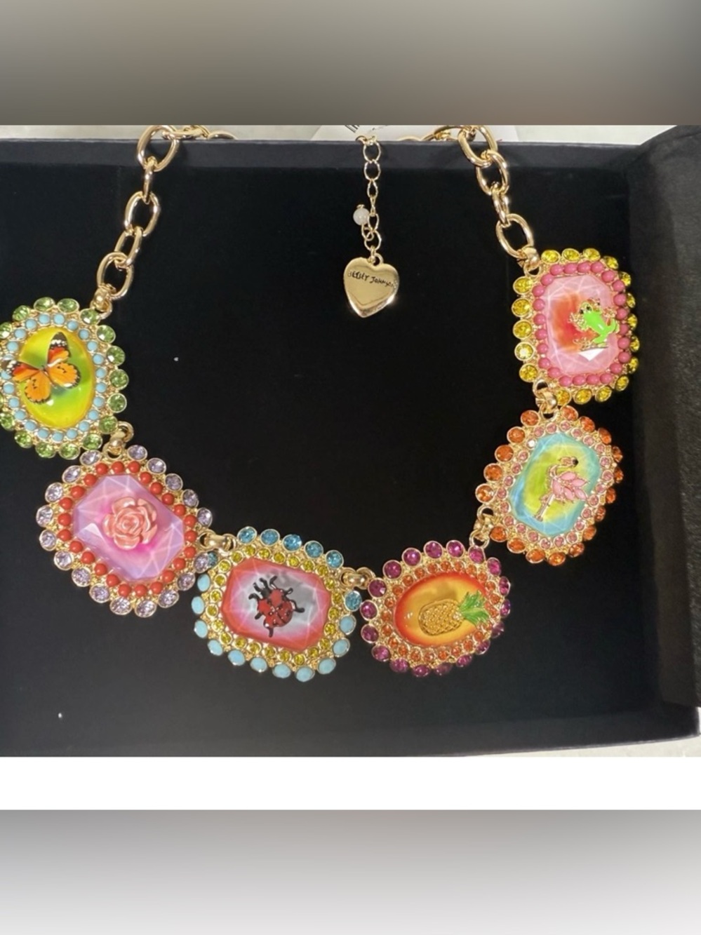 Betsey Johnson Backyard Stone Critter Bib Statement Necklace & Matching Bracelet - Picture 8 of 14